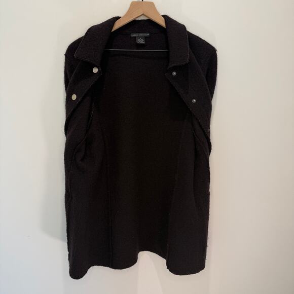 100% Wool Jacket Women's Small Chocolate Brown Button Up Pockets Vintage 90s - Picture 9 of 10